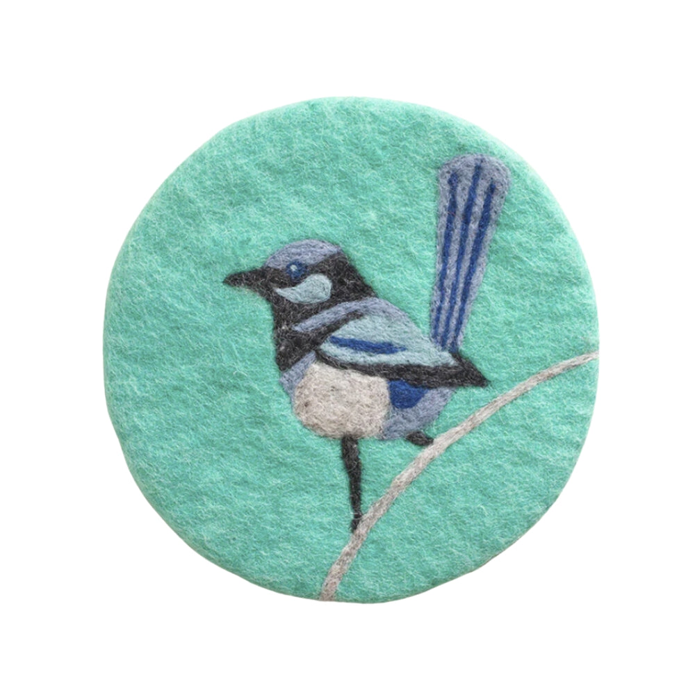 Felt Trivet - Superb Fairy Wren & Boronia - Nepal