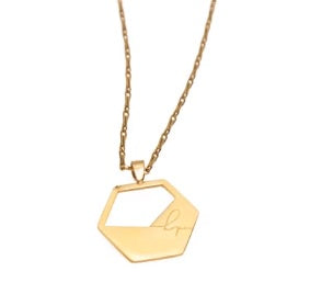 gold plated pendant on gold plated chain with hope engraving - Eden Haymar Collection - Shop Ethical Jewellery & Fair Trade Gifts Melbourne at ONLY JUST 