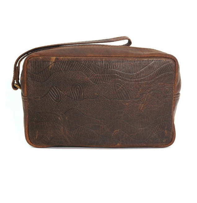 Embossed Leather Toiletry Bag - DY Marks