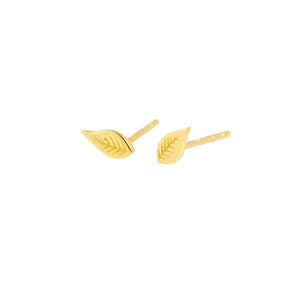 Eden Leaf Earrings - Gold plated leaf shape studs - Shop Ethical Jewellery & Fair Trade Gifts Melbourne at ONLY JUST 