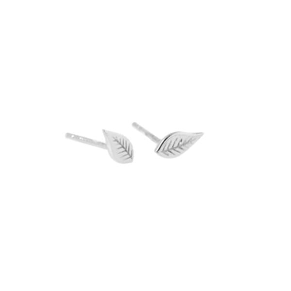 Eden Leaf Earrings - silver leaf shape studs - Shop Ethical Jewellery & Fair Trade Gifts Melbourne at ONLY JUST 