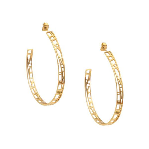 gold hoop earrings made by Eden from the Restoring Justice Collection  - Shop Ethical Jewellery & Fair Trade Gifts Melbourne at ONLY JUST 