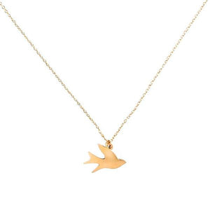 Gold-plated chain with gold-plated bird pendant  - Eden Song of Freedom Necklace | Shop Ethical Jewellery & Fair Trade Gifts Melbourne at ONLY JUST 