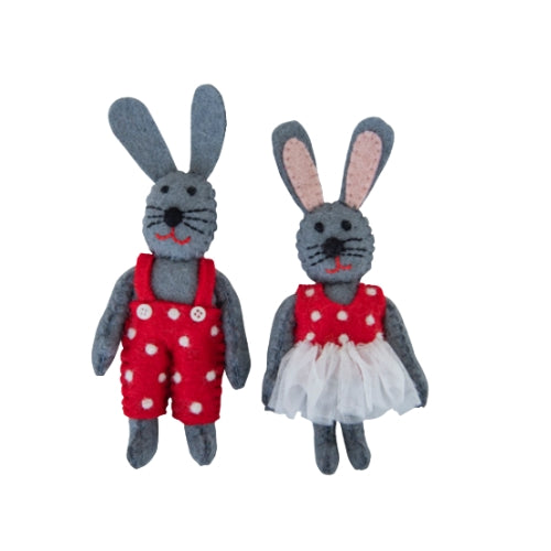 Felt Bunny Rabbit Doll - Nepal