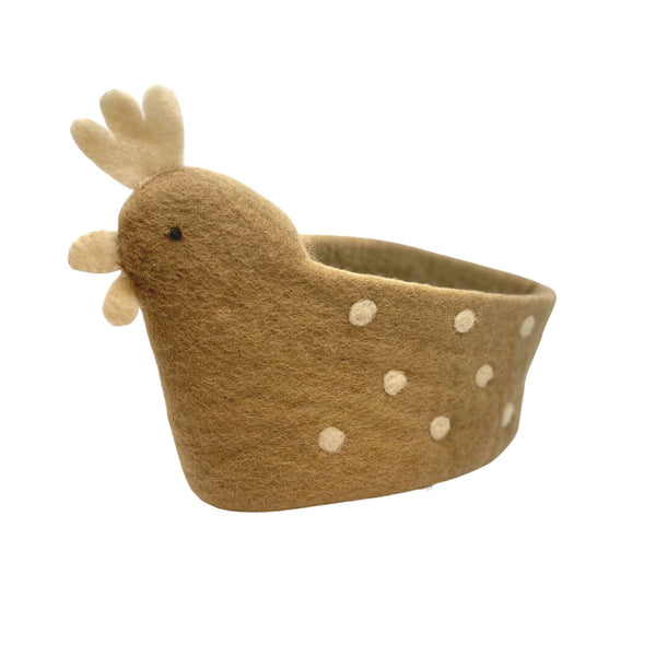 Felt Chicken Basket - Large, Nepal