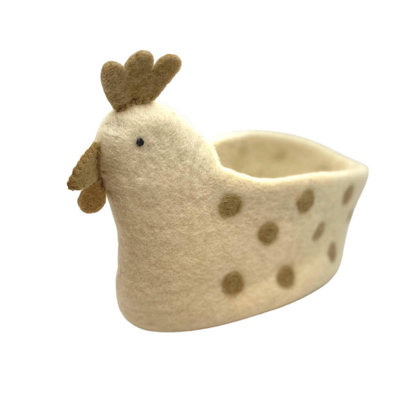 Felt Chicken Basket - Large, Nepal