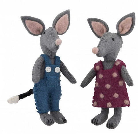 Felt bilby dolls