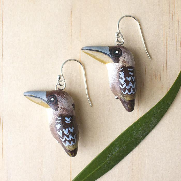 Handmade Clay Earrings - Laughing Kookaburra - Thailand
