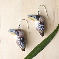 Handmade Clay Earrings - Laughing Kookaburra - Thailand