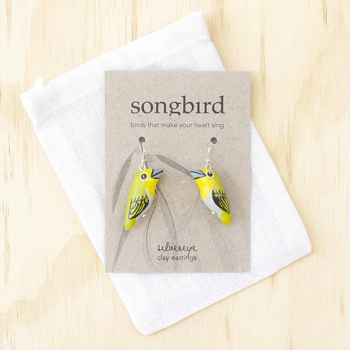 Songbird Silvereye Earrings - Thailand