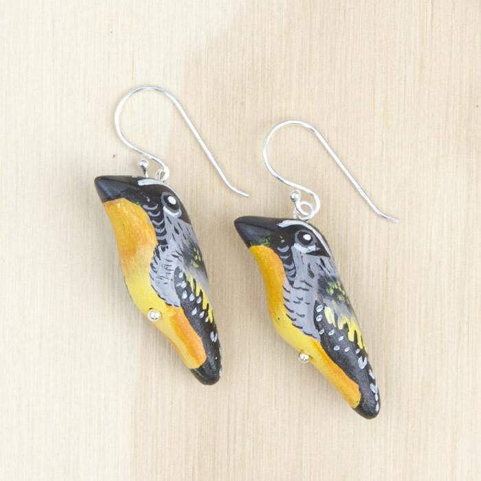 Handmade Clay Earrings - Spotted Pardalote - Thailand