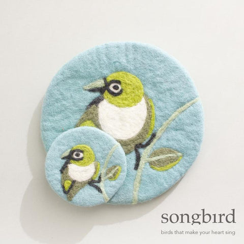 Songbird Silvereye & Correa Felt Trivet - India