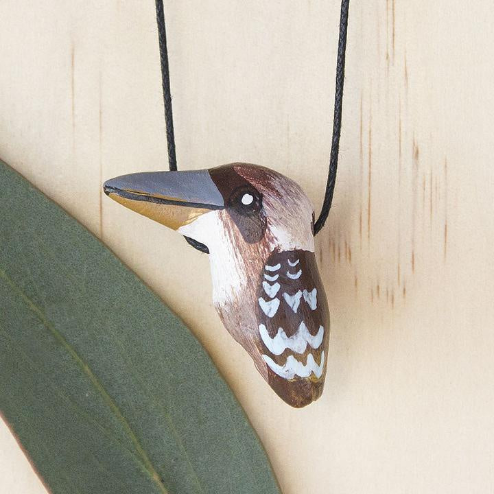 Handmade Clay Whistle Necklace - Laughing Kookaburra - Thailand