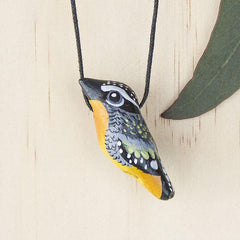 Handmade Clay Whistle Necklace - Spotted Pardalote - Thailand