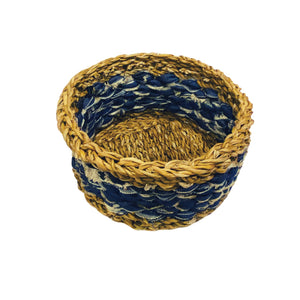 U-Chus Seagrass & Recycled Denim Basket - Medium, Bangladesh
