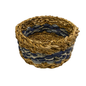 U-Chus Seagrass & Recycled Denim Basket - Small, Bangladesh