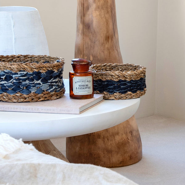 U-Chus Seagrass & Recycled Denim Basket - Large, Bangladesh